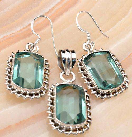 EXQUISITE AQUAMARINE Set !!!! SOLID STERLING SILVER!